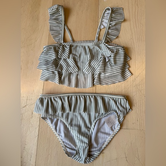 Mini A Ture Copenhagen Giulia Bikini Print Green Bay Stripe - Picture 1 of 3